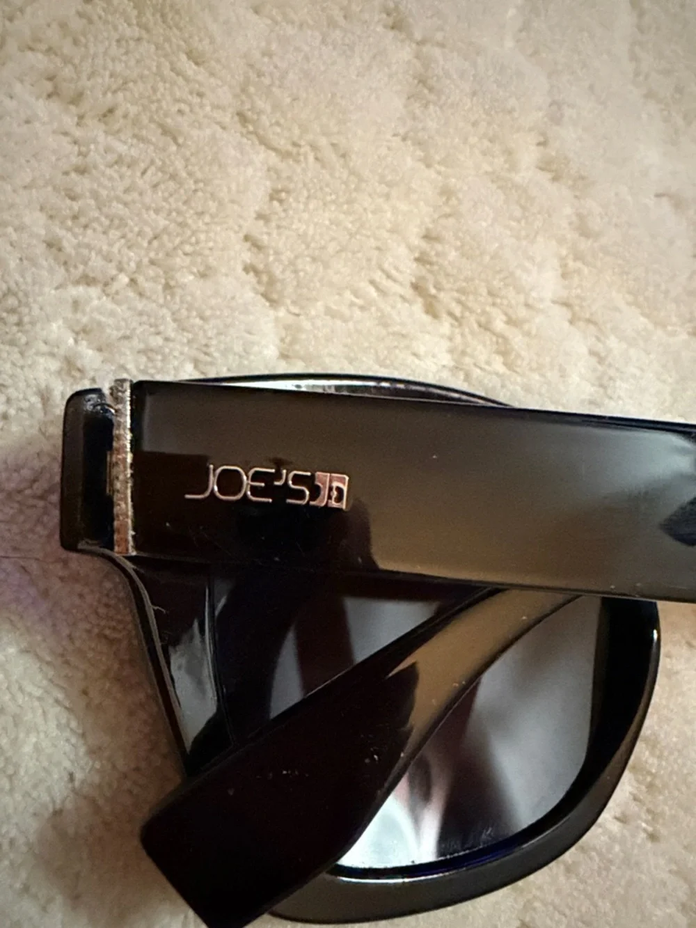 Joe's Jeans Glossy Black Cat-Eye Sunglasses - Picture 1 of 6